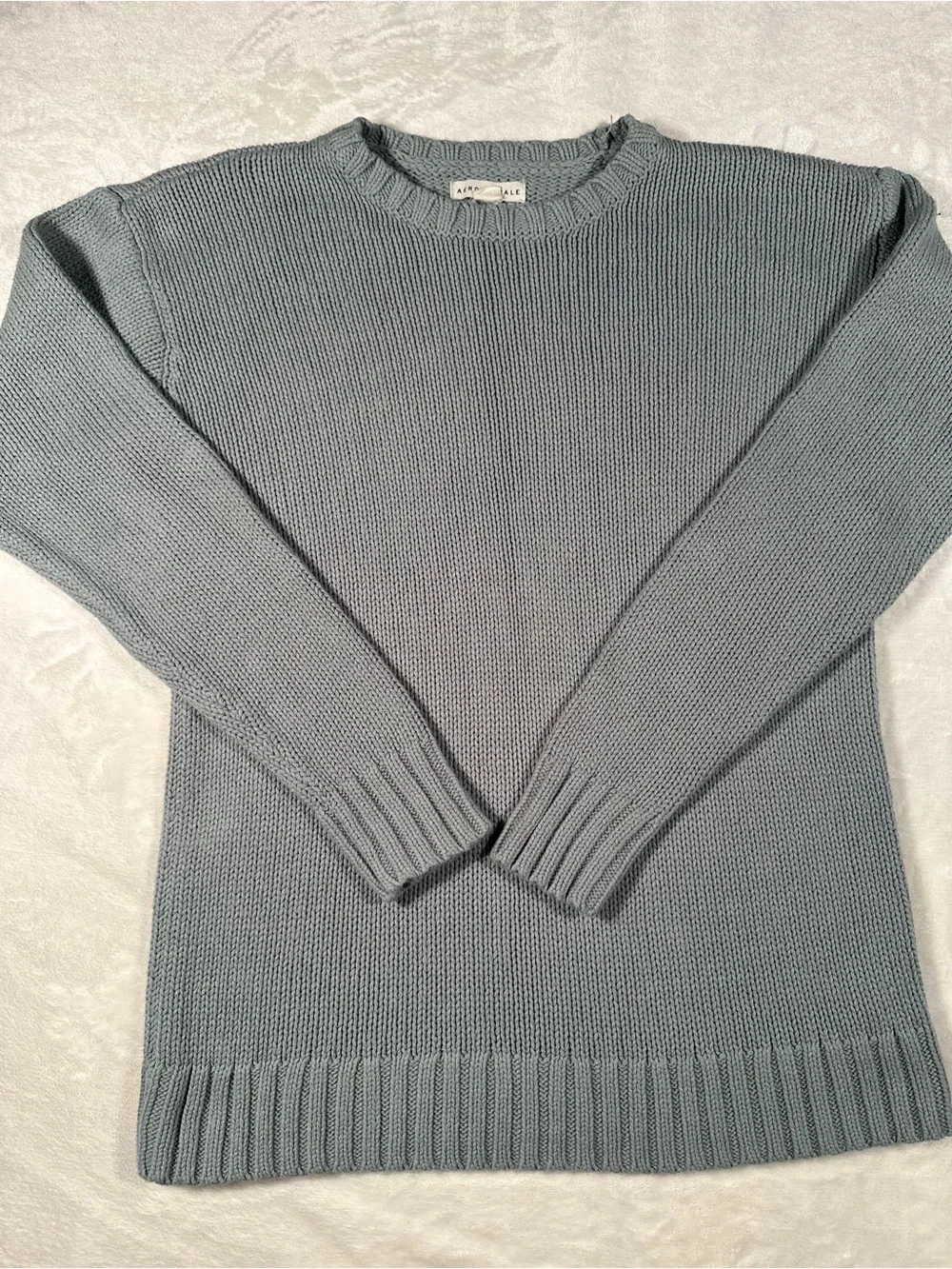 Aeropostale Men's Crewneck Sweater in Dusty Blue
